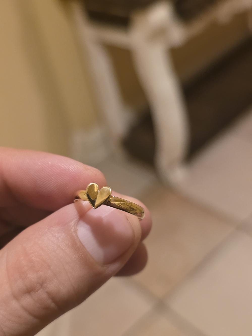 10k Gold Heart Ring - Elegant Minimalist Band